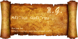 Mályi György névjegykártya