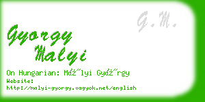 gyorgy malyi business card